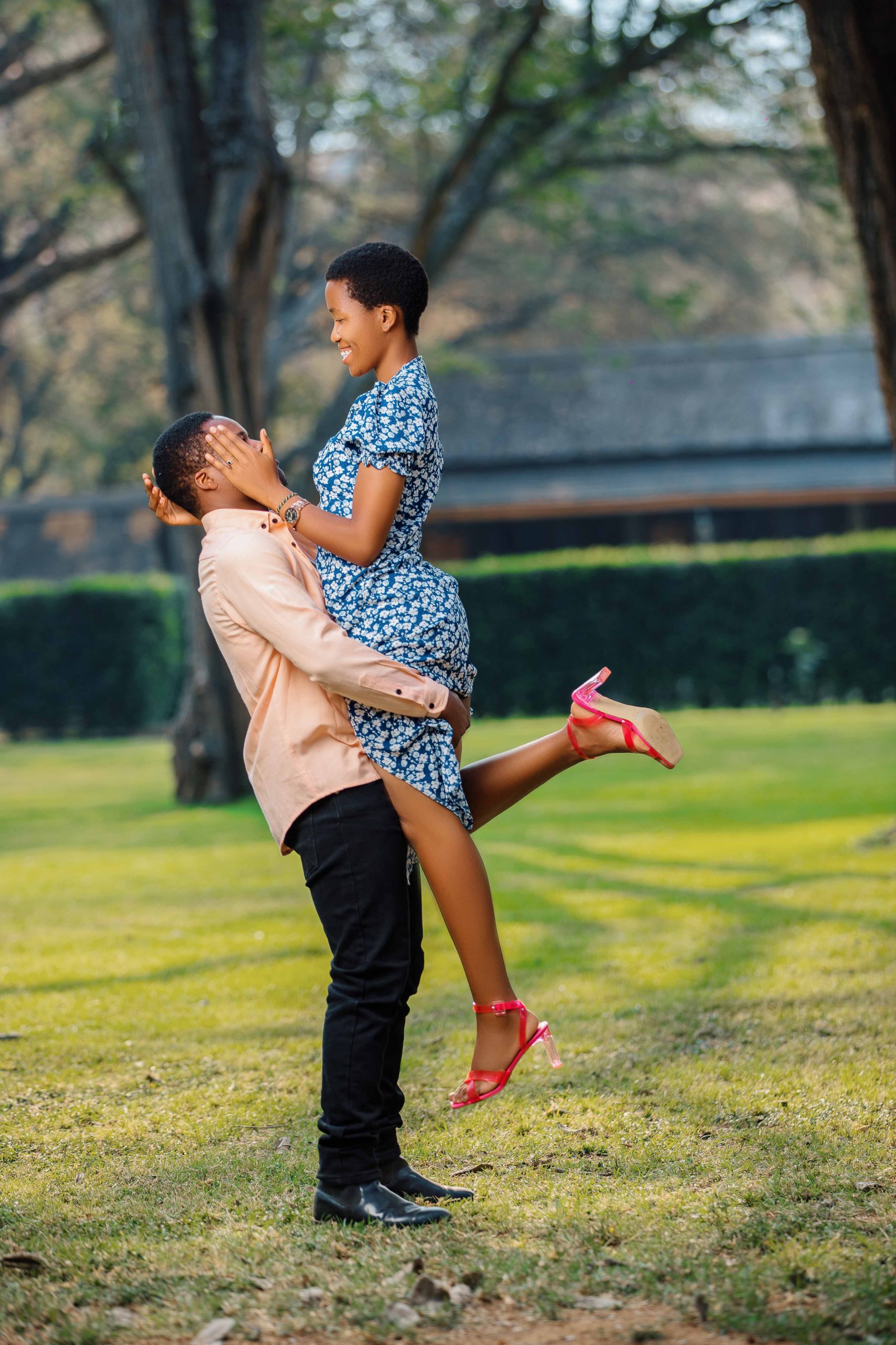 Joyful engagement portrait