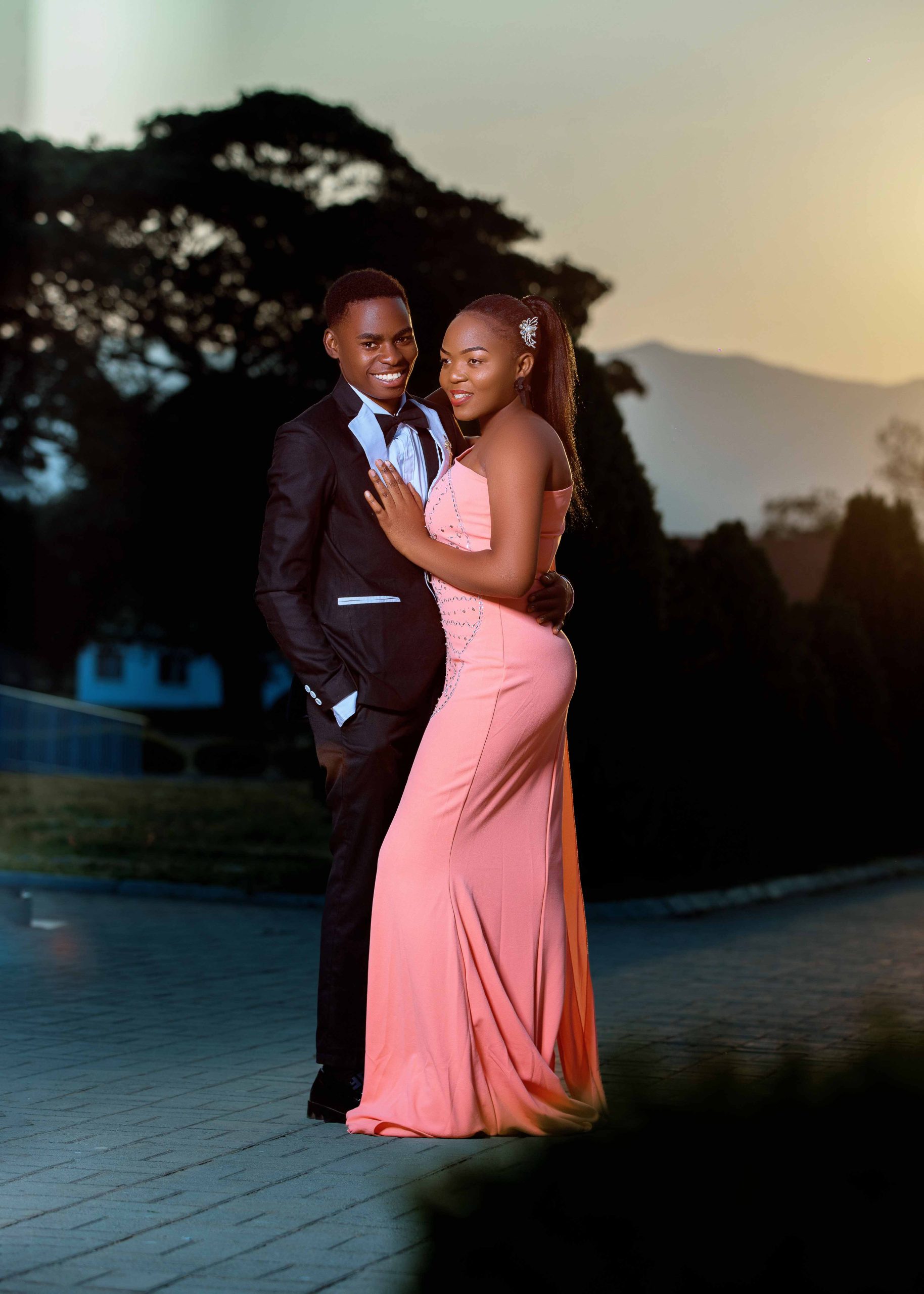 Romantic engagement portrait