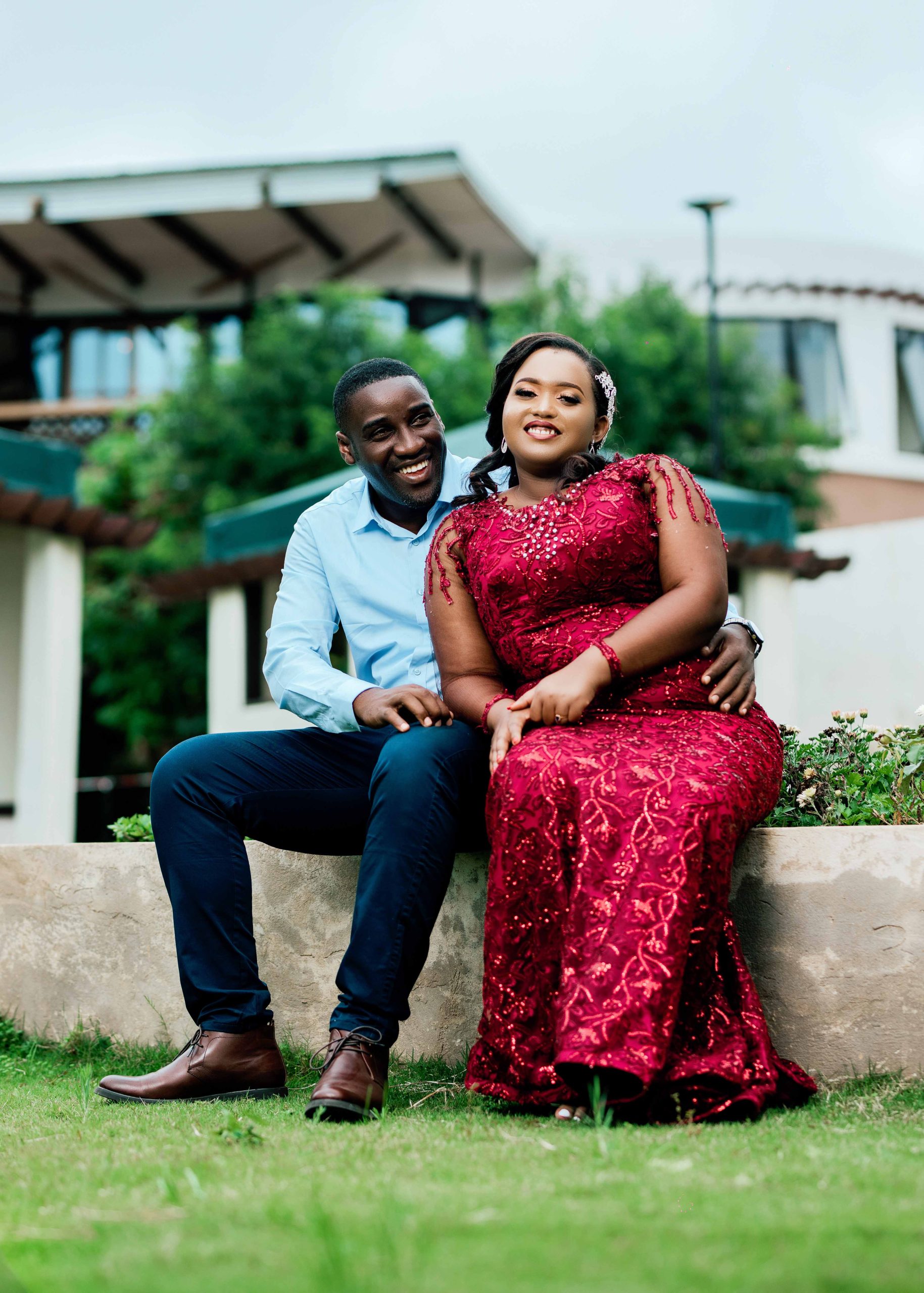 Elegant couple wedding portrait