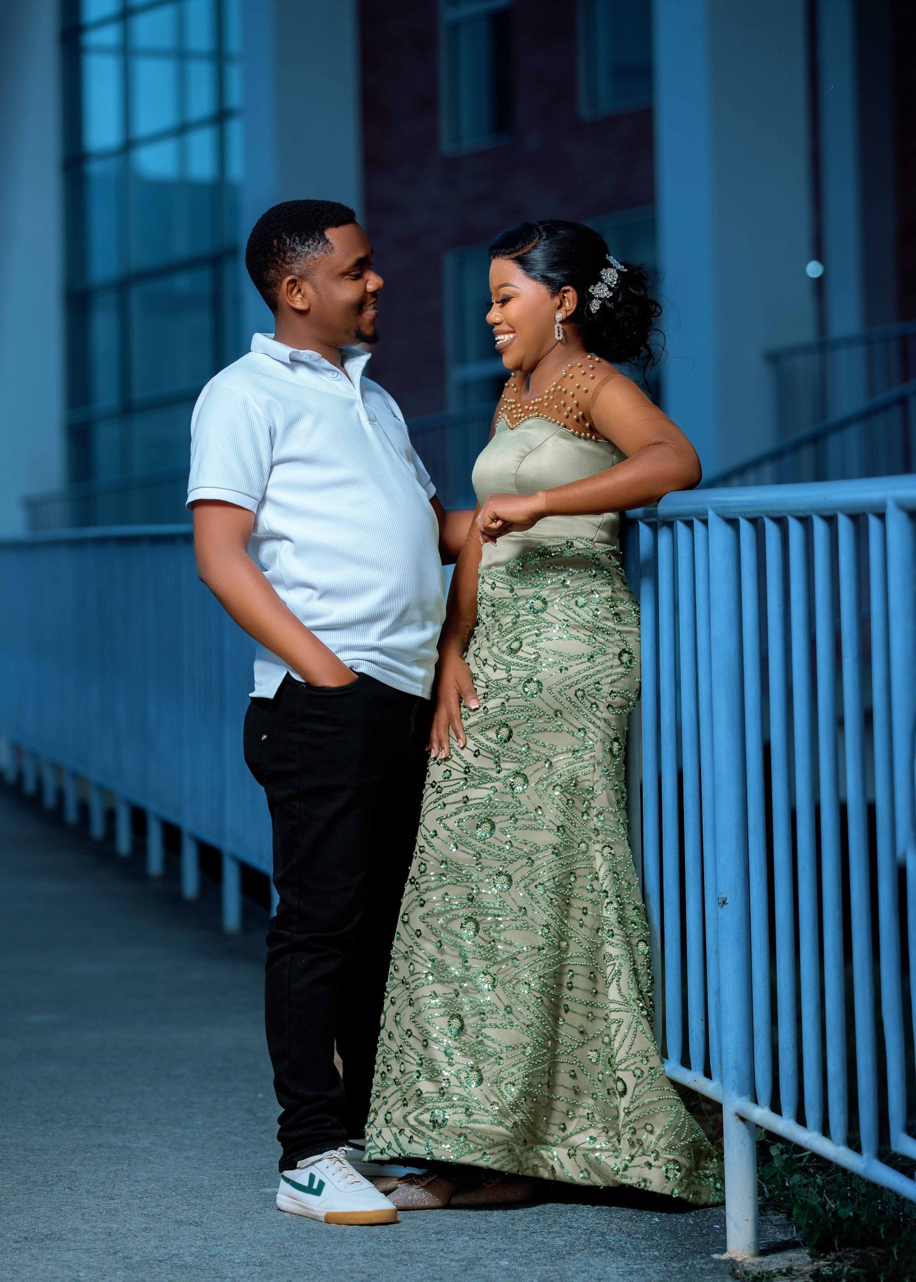 Outdoor maternity couple portrait in Iringa