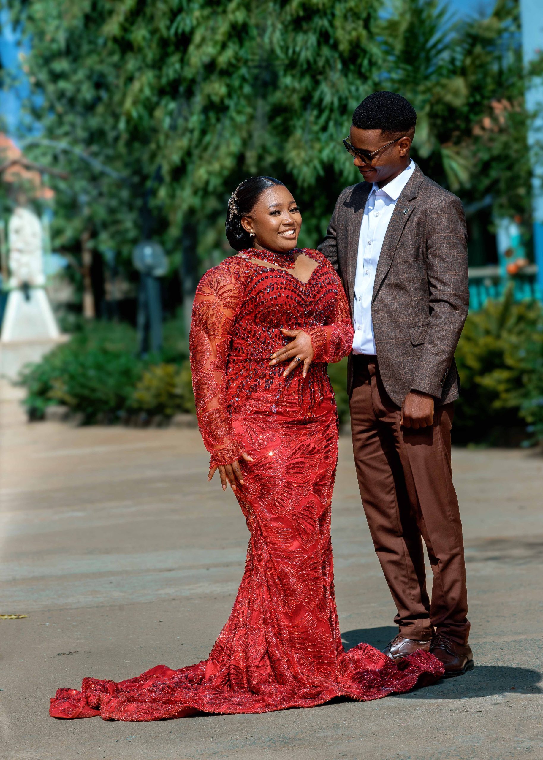 Elegant engagement couple portrait in Iringa